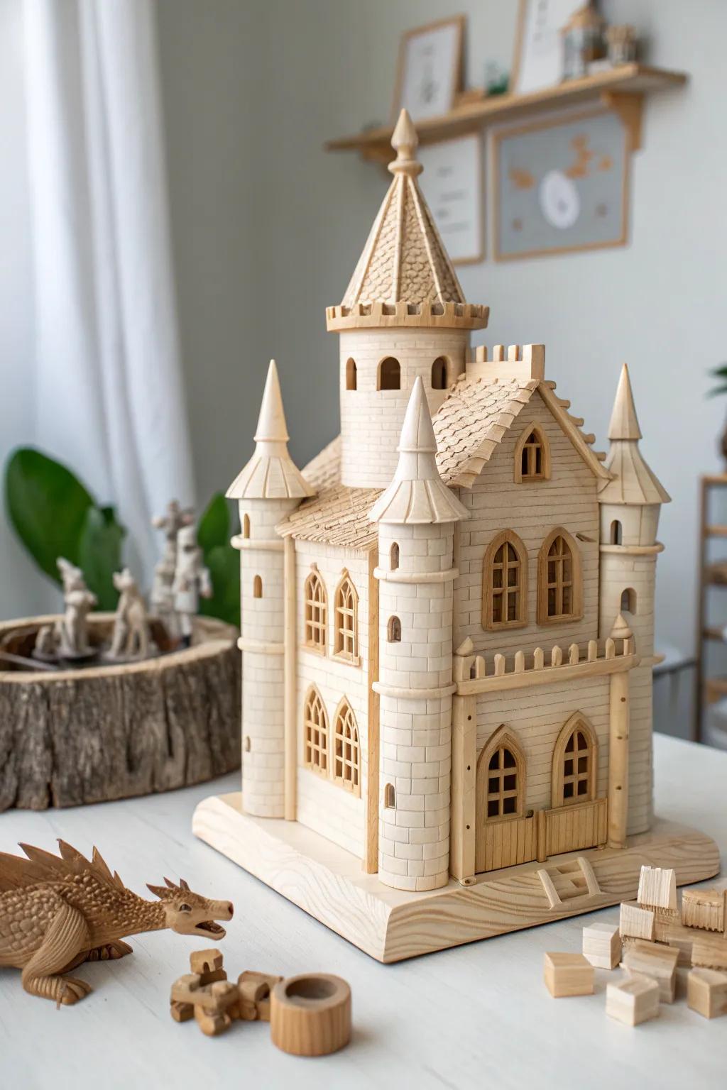 Step into a fairytale world with this handcrafted medieval kingdom, where stories of knights and dragons come to life.