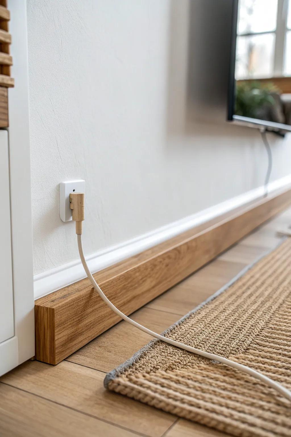 One clean cable route keeps your living-room study corner calm, minimal, and photo-ready.