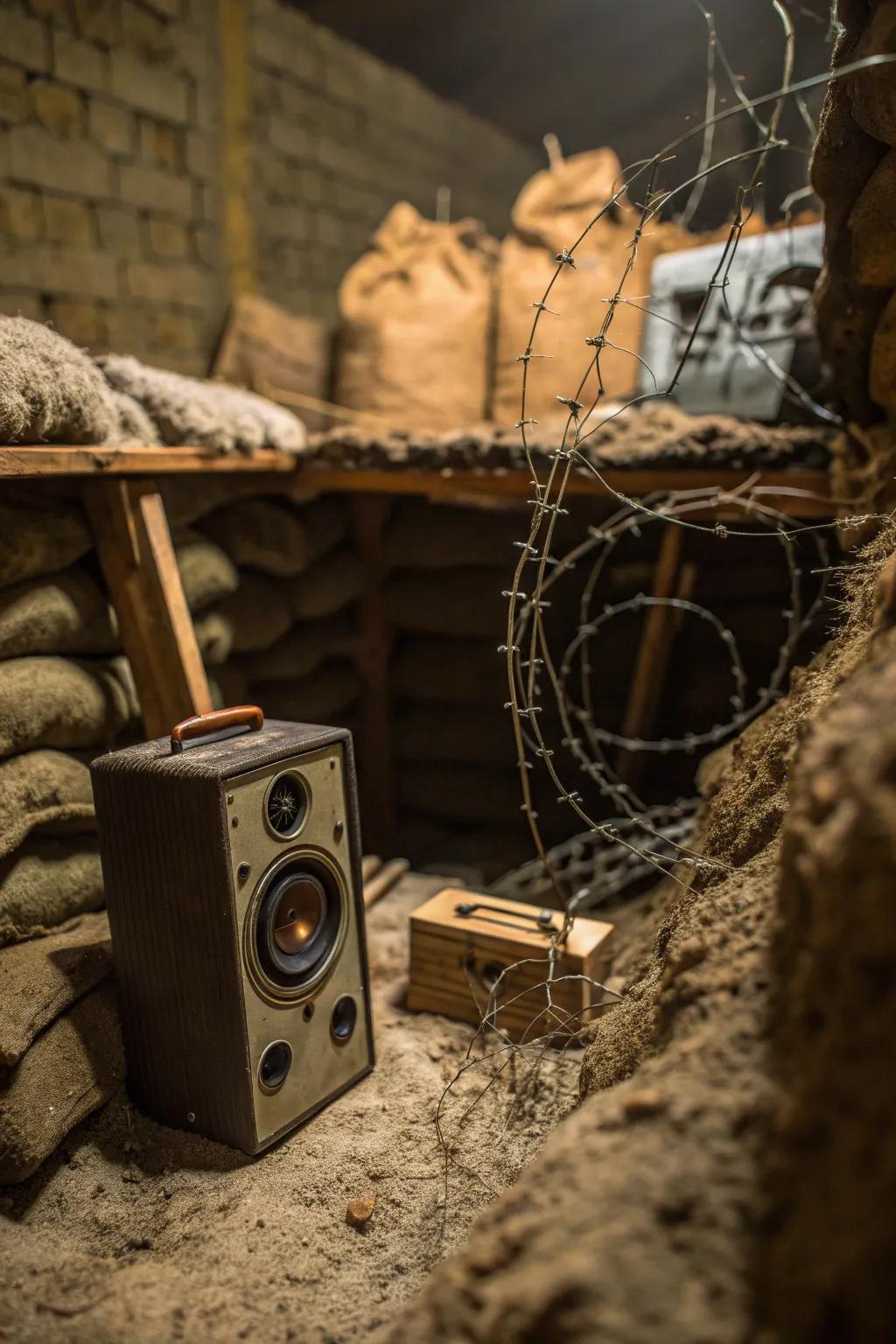 Transform your project with immersive soundscapes – a tiny speaker brings the trenches to life.