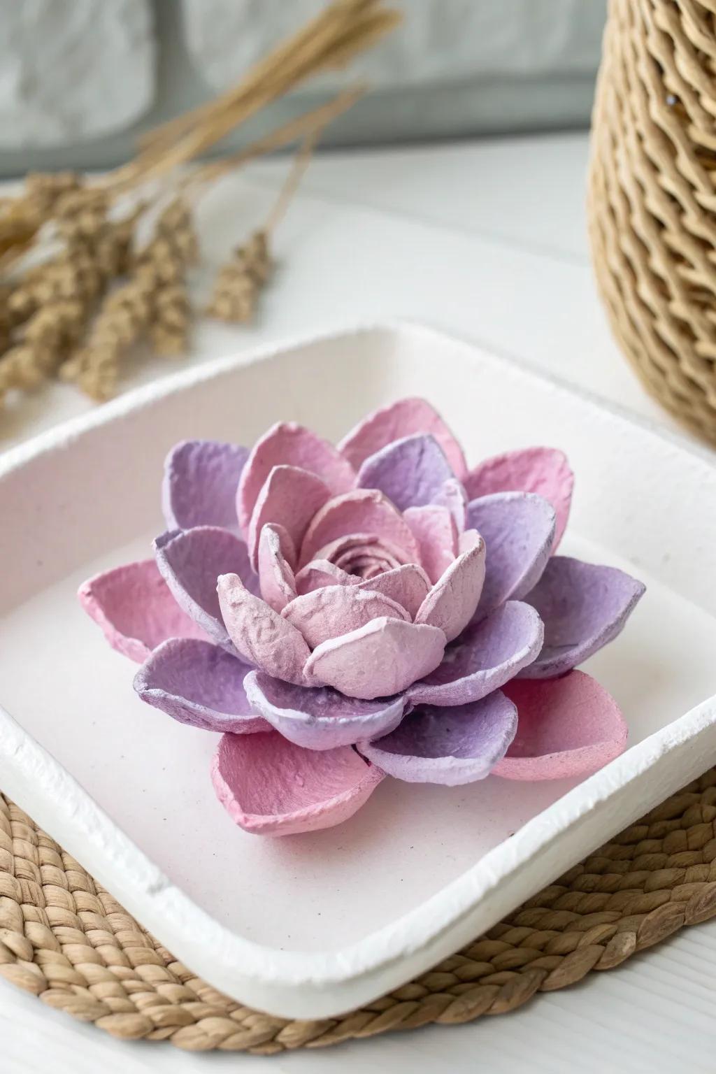 Breathe new life into your decor with these charming upcycled egg carton flowers.
