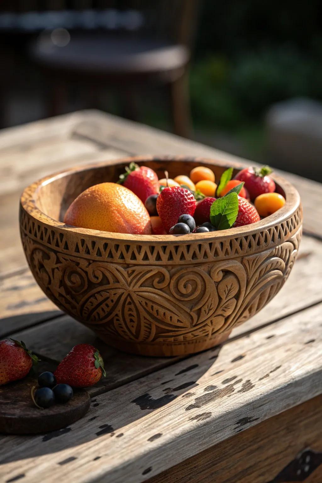 Elevate your space with a handcrafted wooden bowl, where function meets art.
