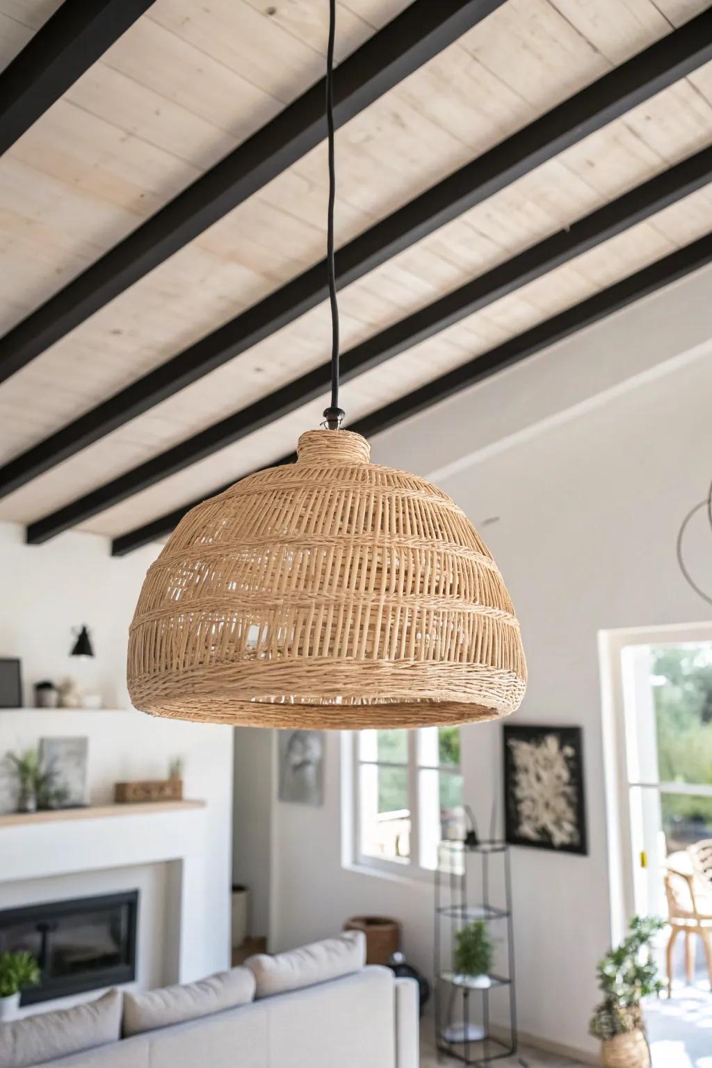 Turn the ceiling into your fifth wall—soft color and slim beams make tiny ADUs feel custom.