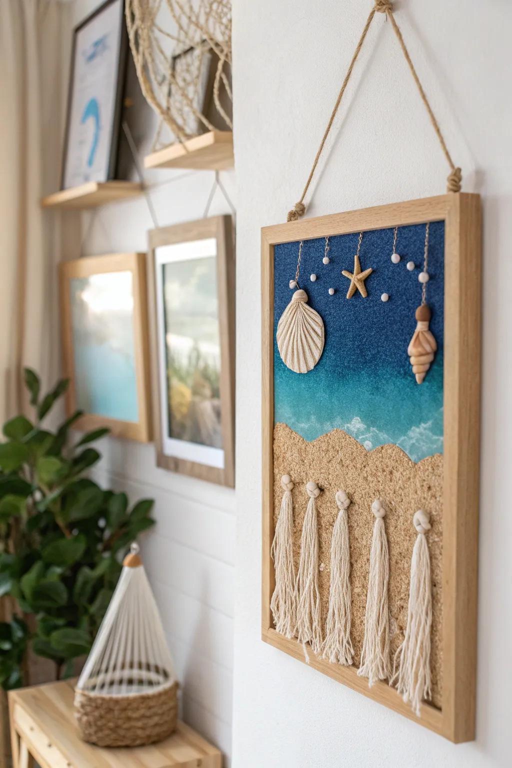 Transform your space with a nautical-themed cork board that embodies minimalist elegance and boho flair.