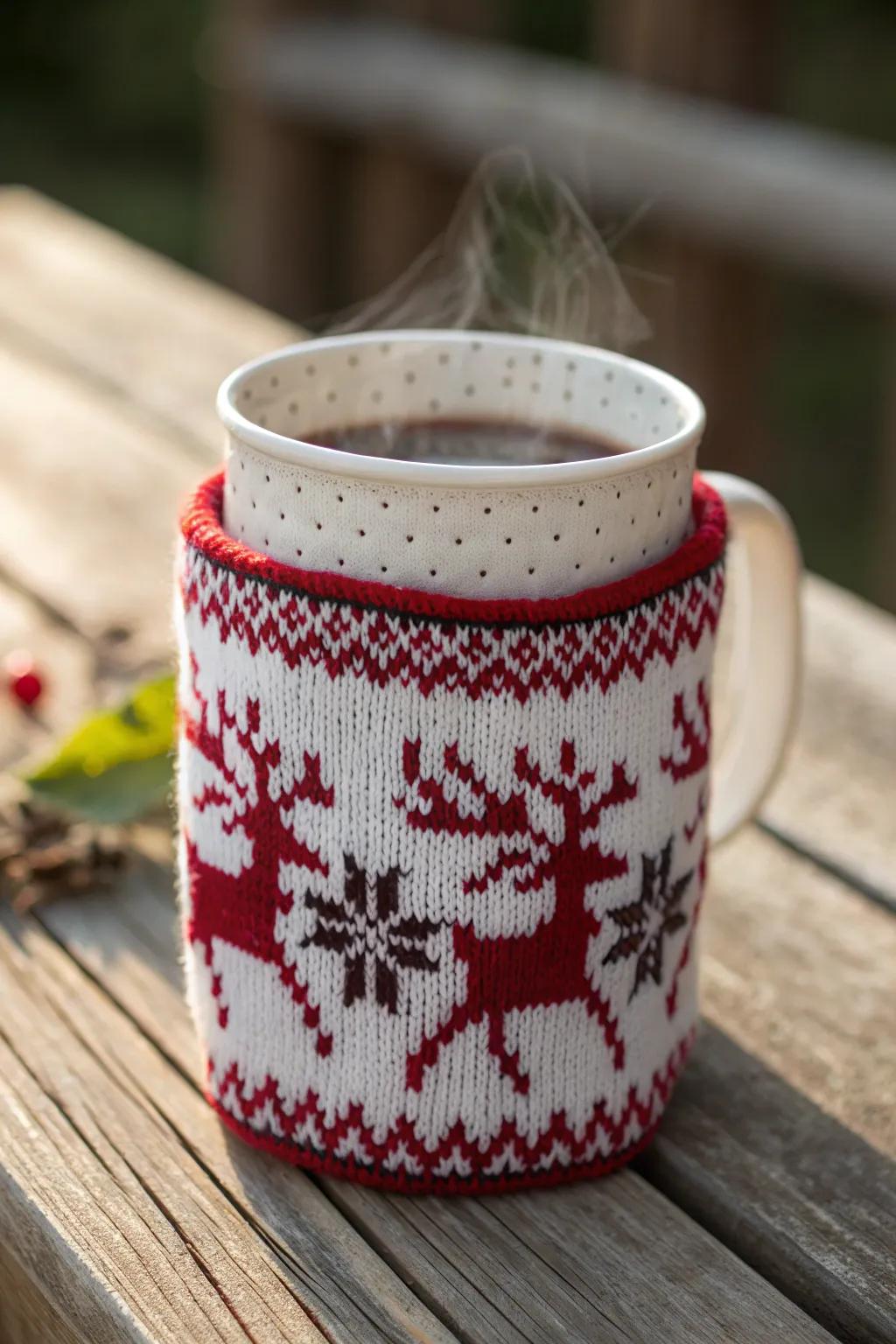 Embrace the warmth of the season with Nordic knit-inspired koozies, perfect for your holiday gatherings!