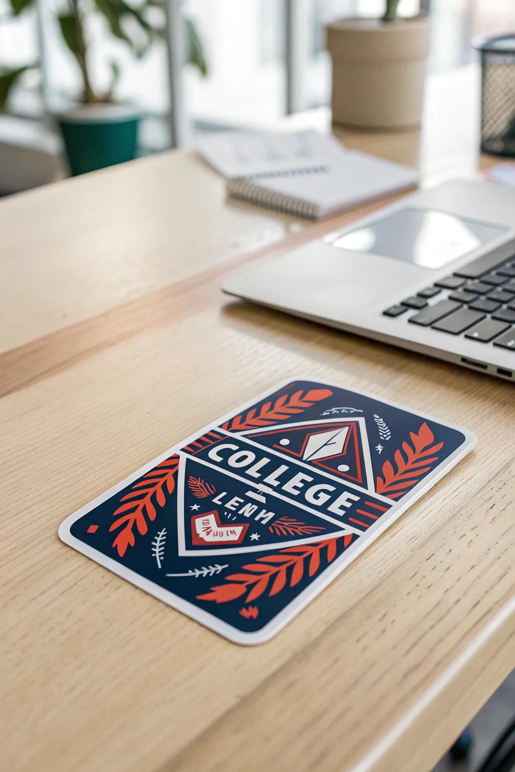 Unveiling the mystery: A college sticker with a hidden surprise for curious minds.