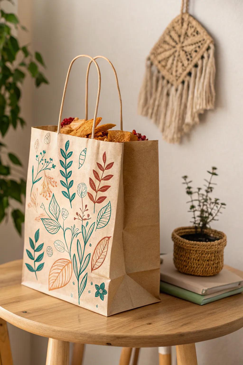 Elevate your snack game with these chic, hand-decorated paper bags - perfect for adding a touch of elegance to any gathering.