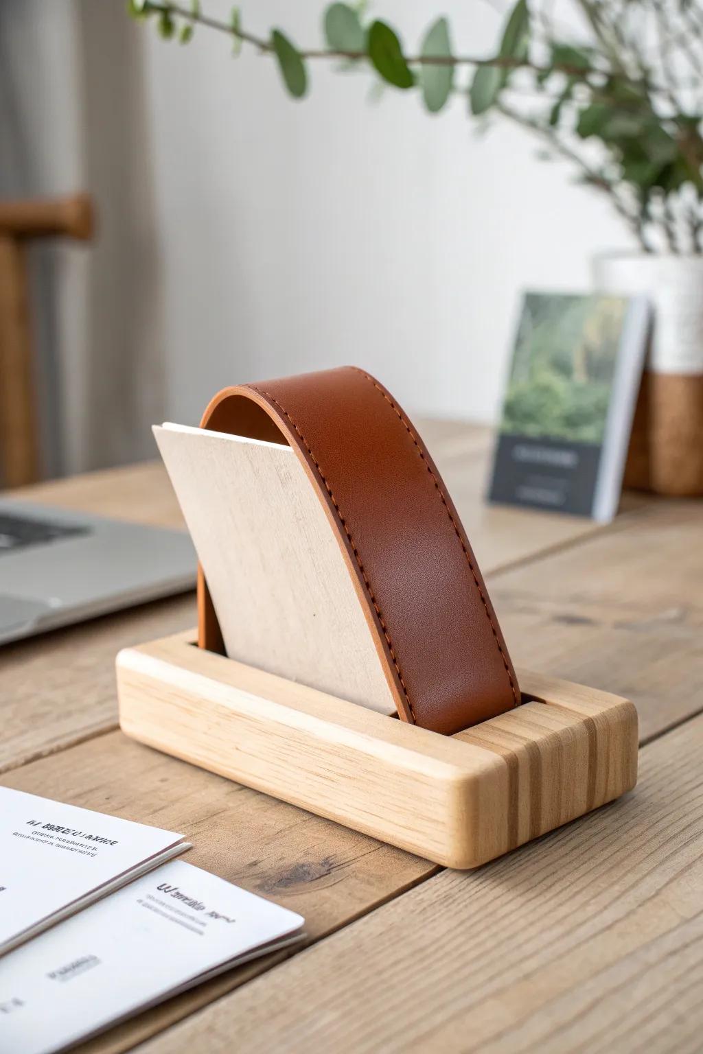 Elevate your desk with this chic Leather Strip Stand - where minimalism meets elegance.