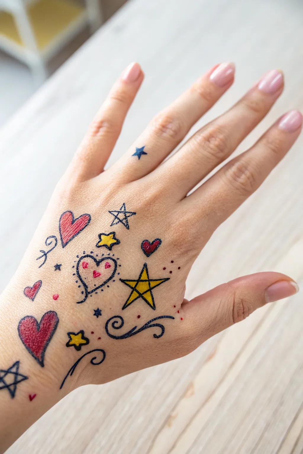 Unleash your inner artist with playful, whimsical doodles on your fingertips!