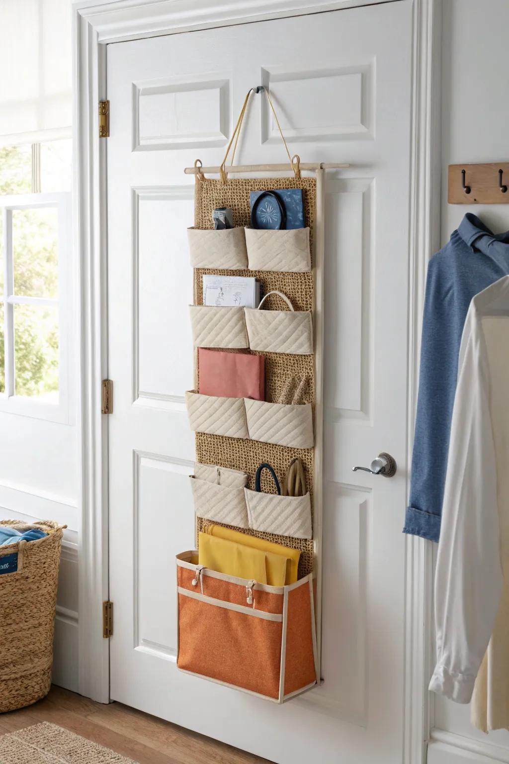 Turn a closet door into a calm wrapping command center—bags, tissue, ribbon all in zones.
