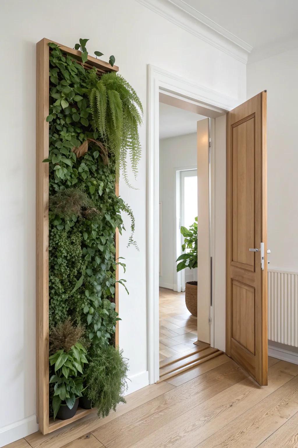 A living plant wall that swings open—minimalist, boho, and totally magical.