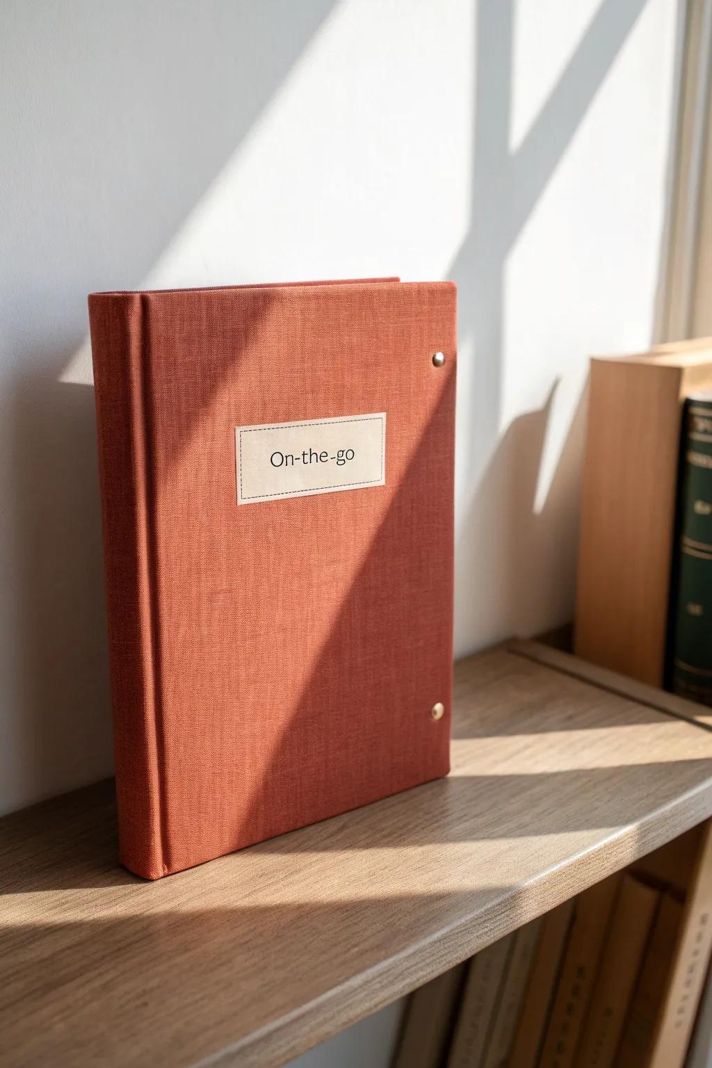 A slim grab-and-go binder keeps your most-used papers ready to leave the house fast.