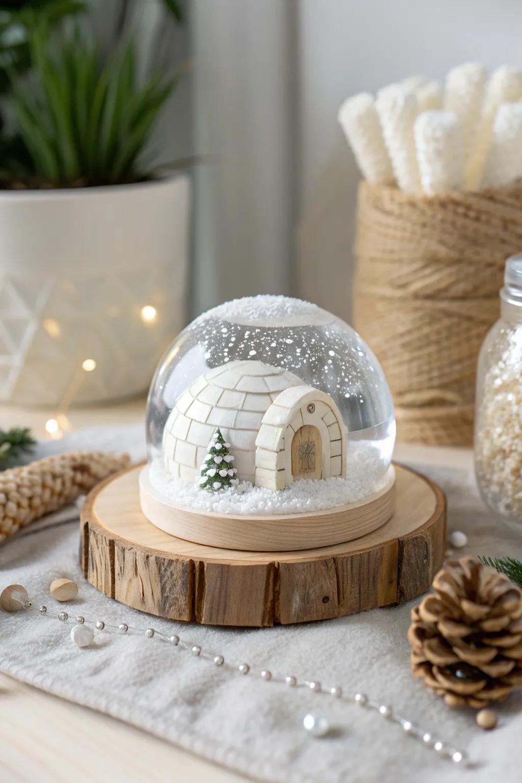 Capture winter's magic with this charming Snow Globe Igloo!