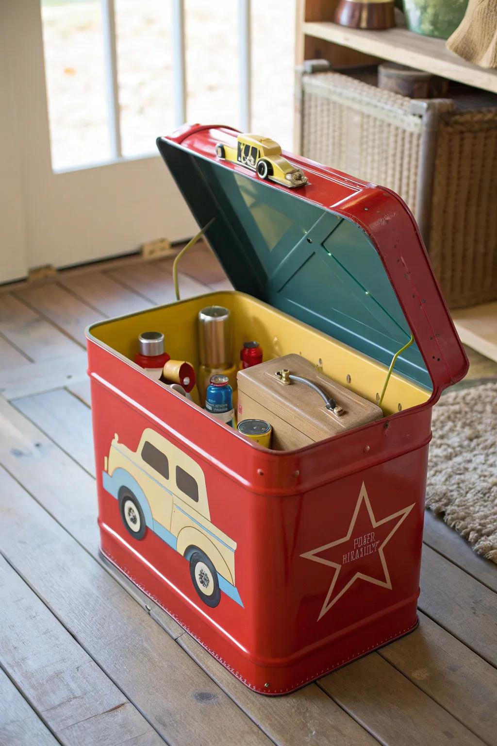 A clever twist on storage: the jerry can toy box, where craftsmanship meets playfulness.