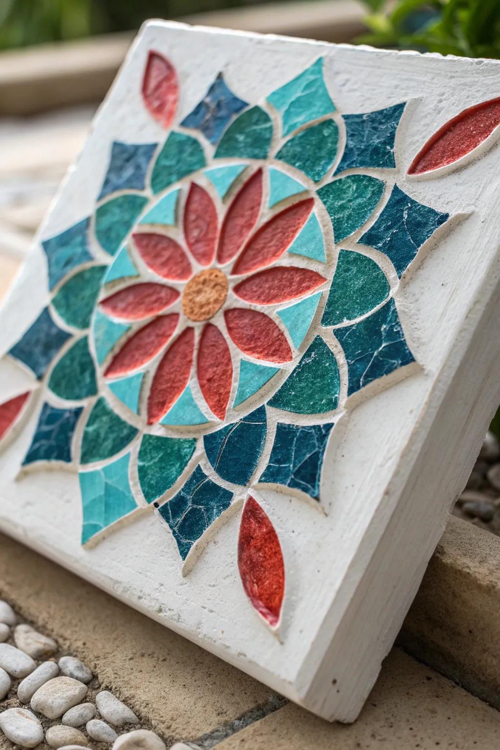 Discover the beauty of Mosaic Merging: where craftsmanship meets bold elegance in mixed media art.