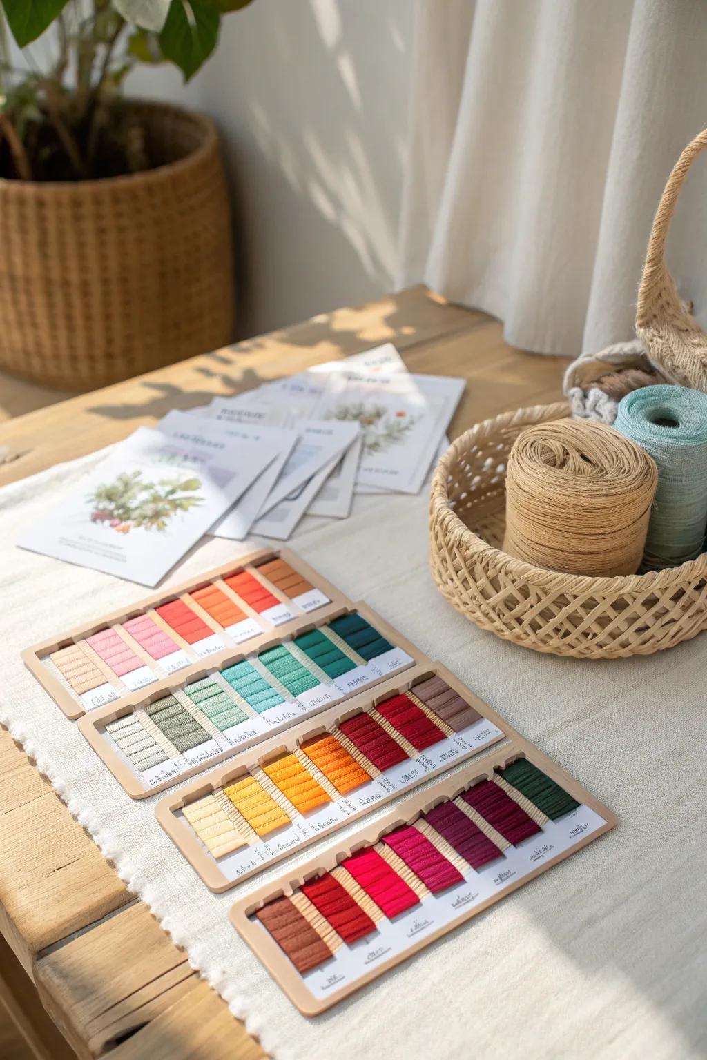 Organize your threads in style with these colorful swatch cards—perfect for your next needlepoint project!