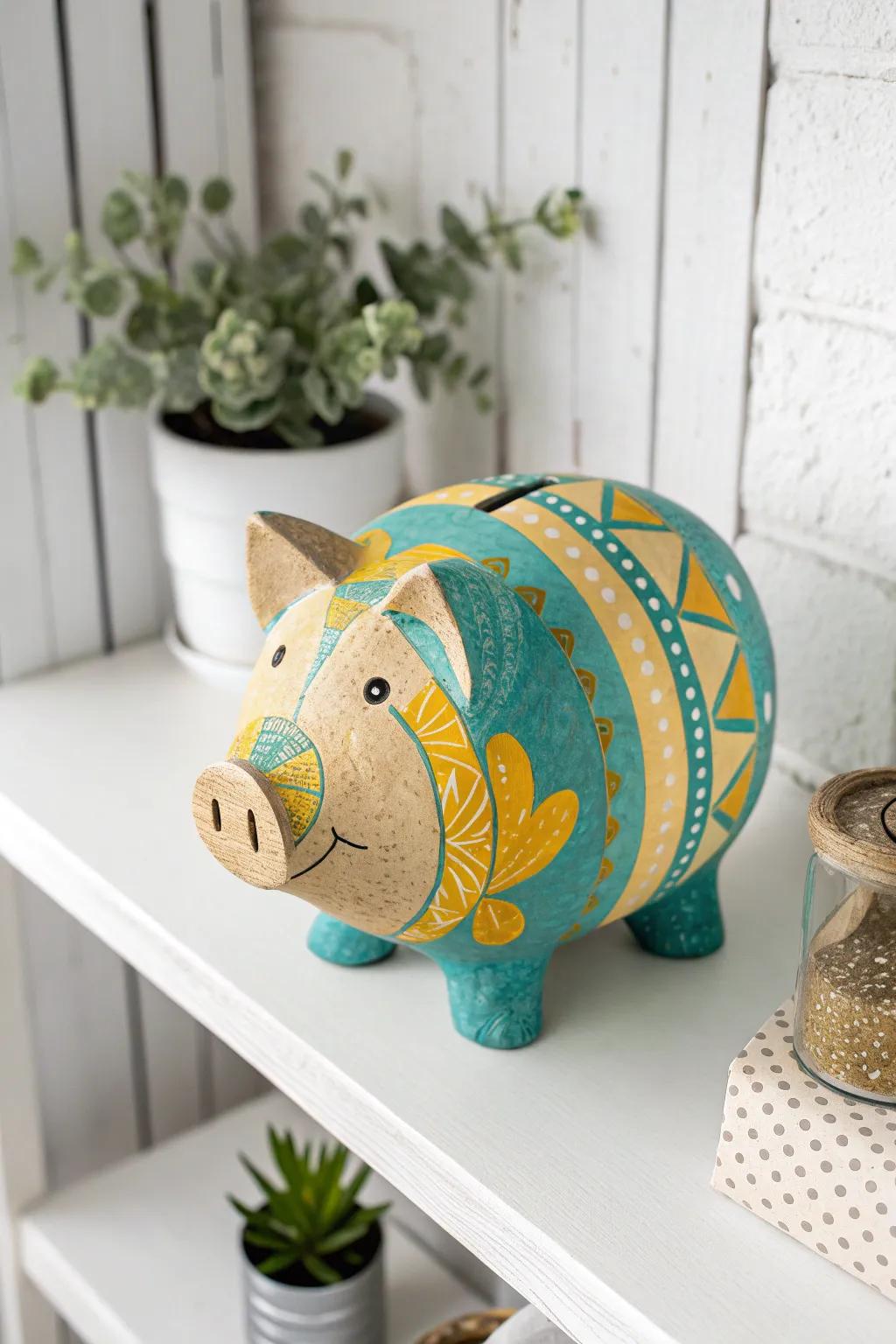 Save sustainably with style: A chic, eco-friendly piggy bank that’s a true conversation starter.