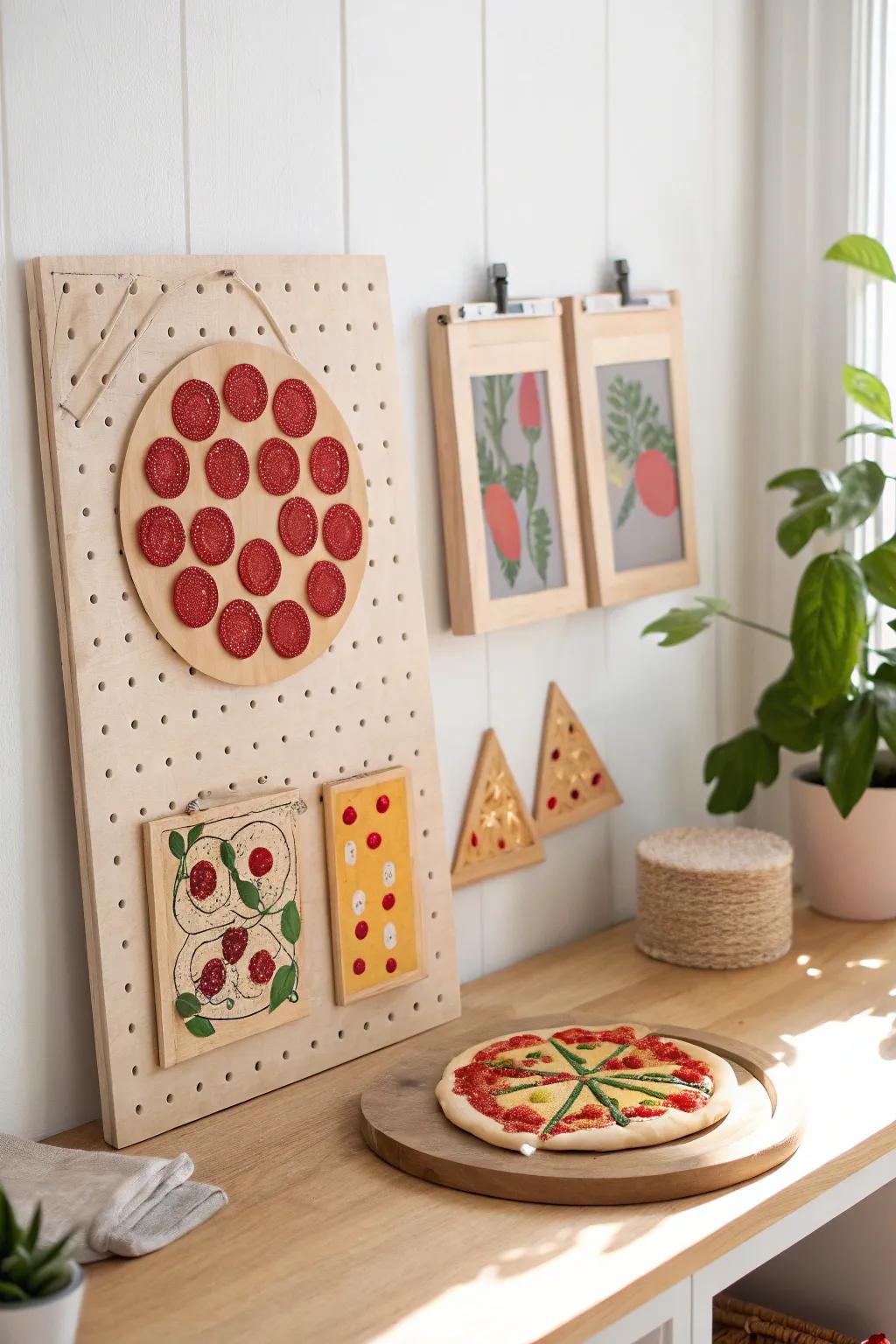 Unleash creativity with a pizza-themed art gallery that blends simplicity and boldness!