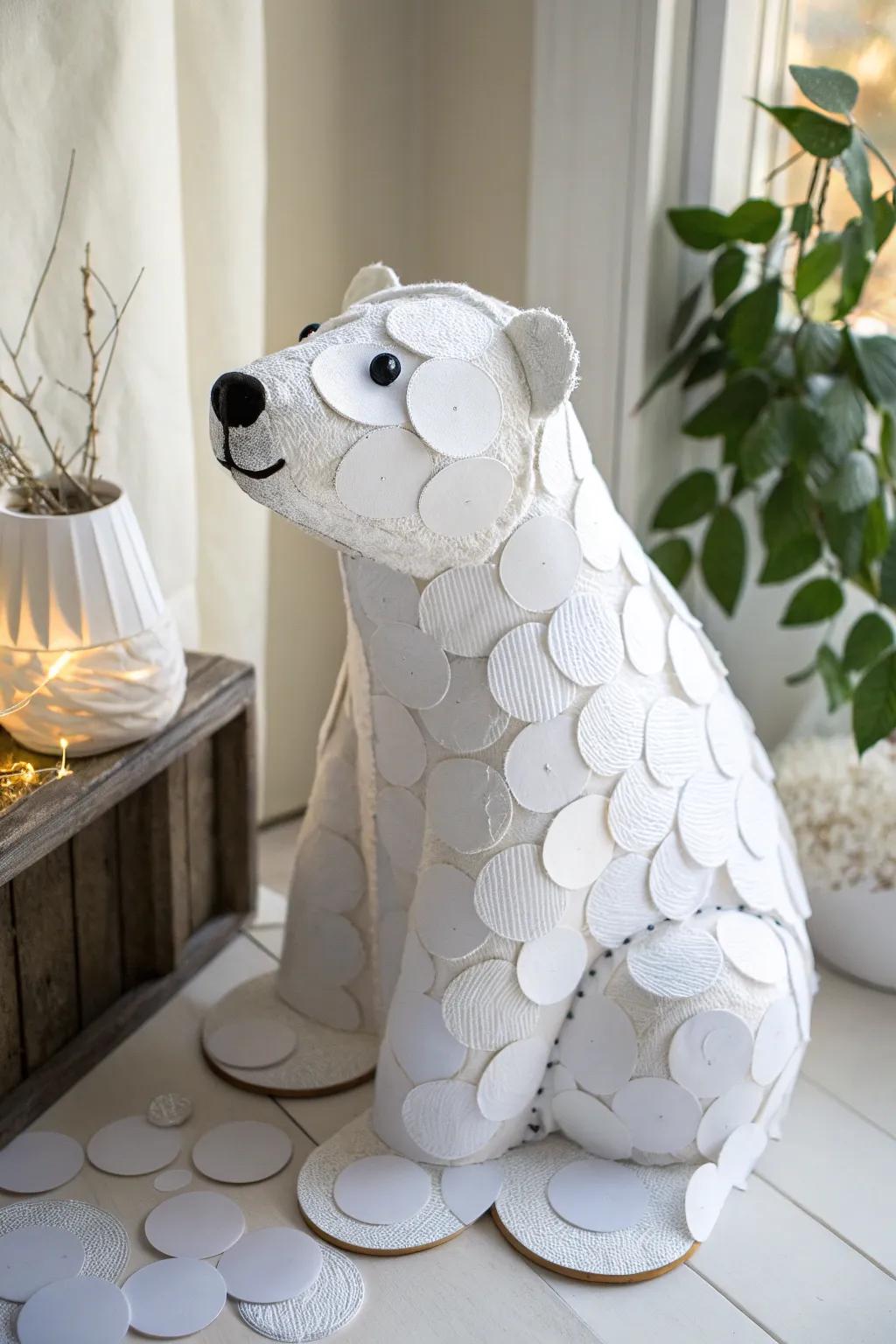 Crafting Magic: Discover the charm of Scandinavian minimalism with this adorable circle cut-out polar bear!