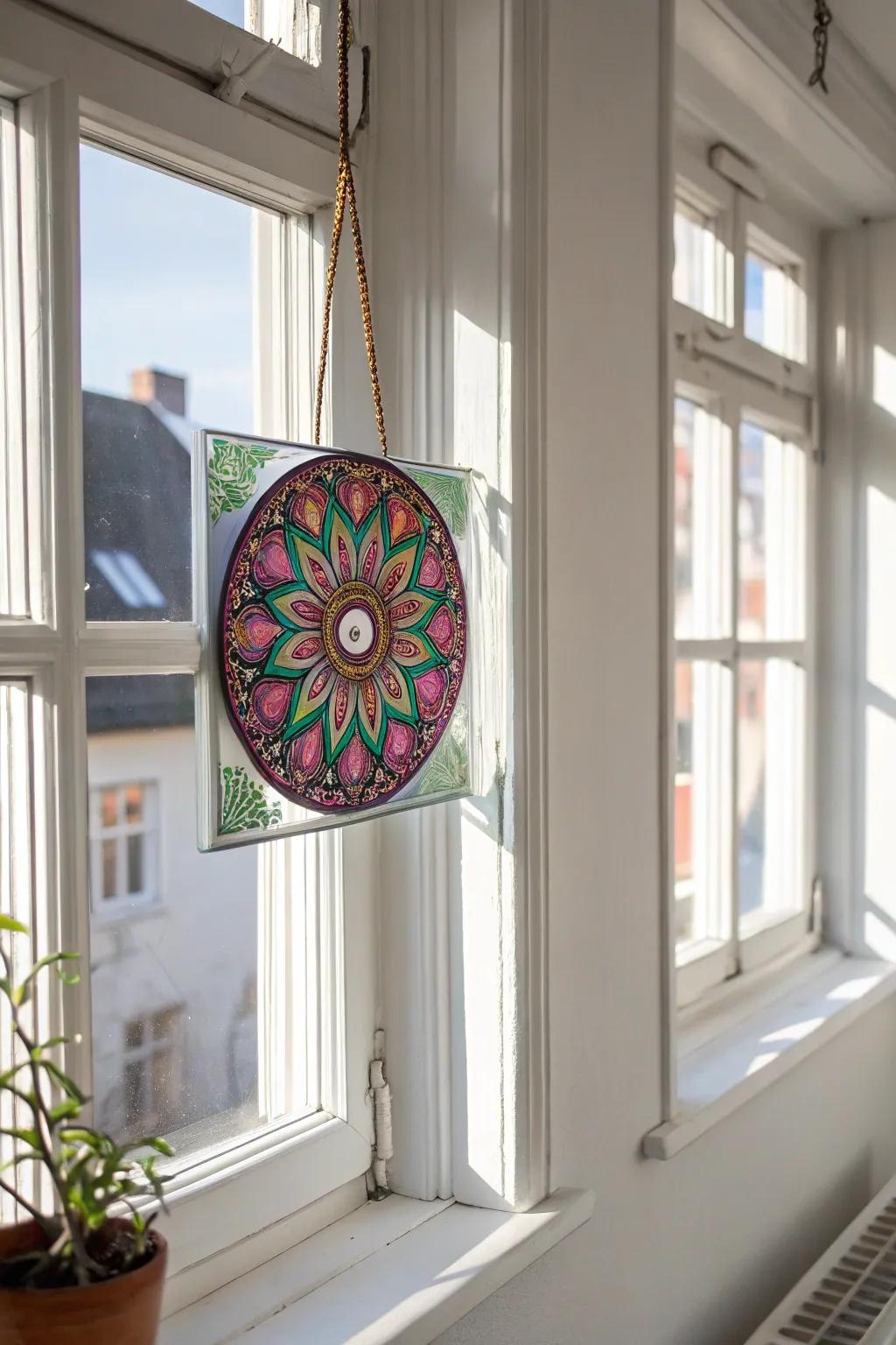 Breathe new life into old CD cases with this chic sun catcher idea, adding a splash of color and creativity to your minimalist space.