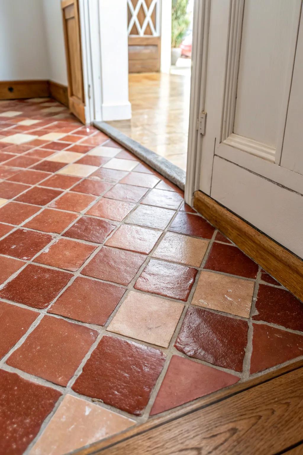 One color, two finishes: alternating matte and glossy tiles add pattern without visual clutter.