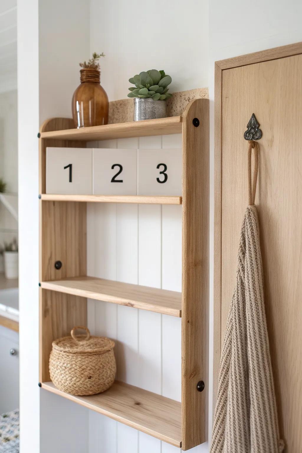 Numbered scullery shelves make restocking effortless—grab, go, and always know what’s missing.
