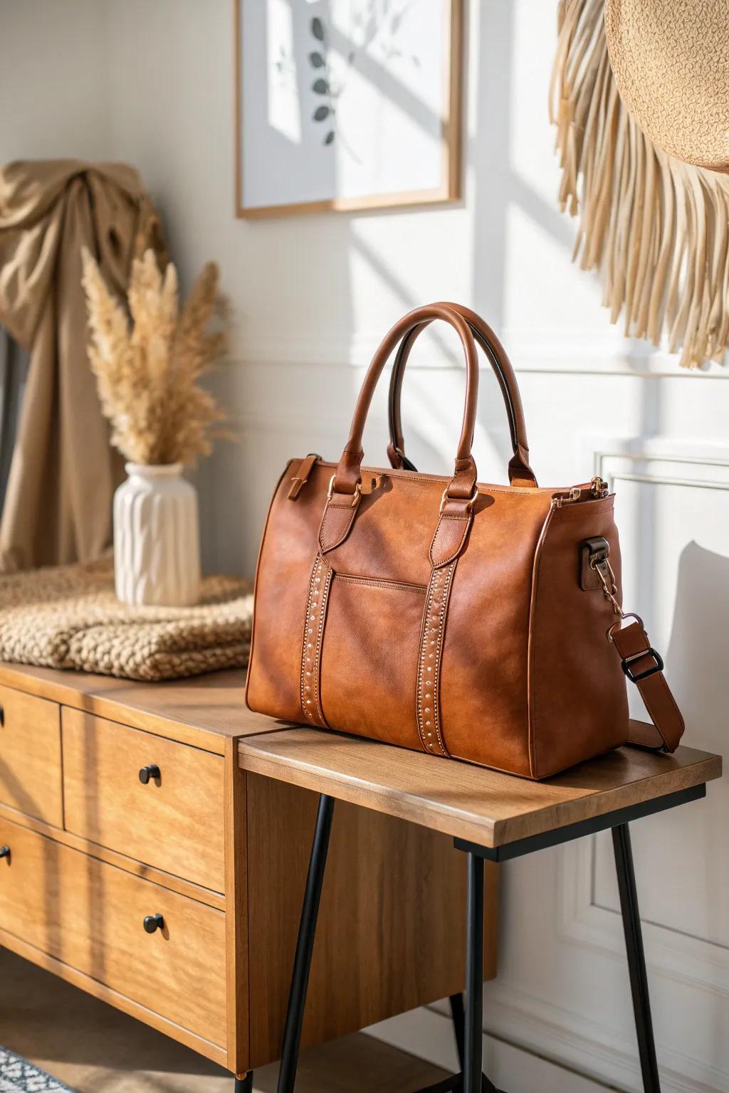 Make your favorite purse the star—on a chic stand, you’ll actually reach for it daily.