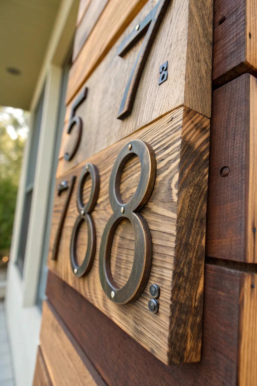 Transform decking scraps into a stylish house number sign, combining rustic charm with modern elegance.