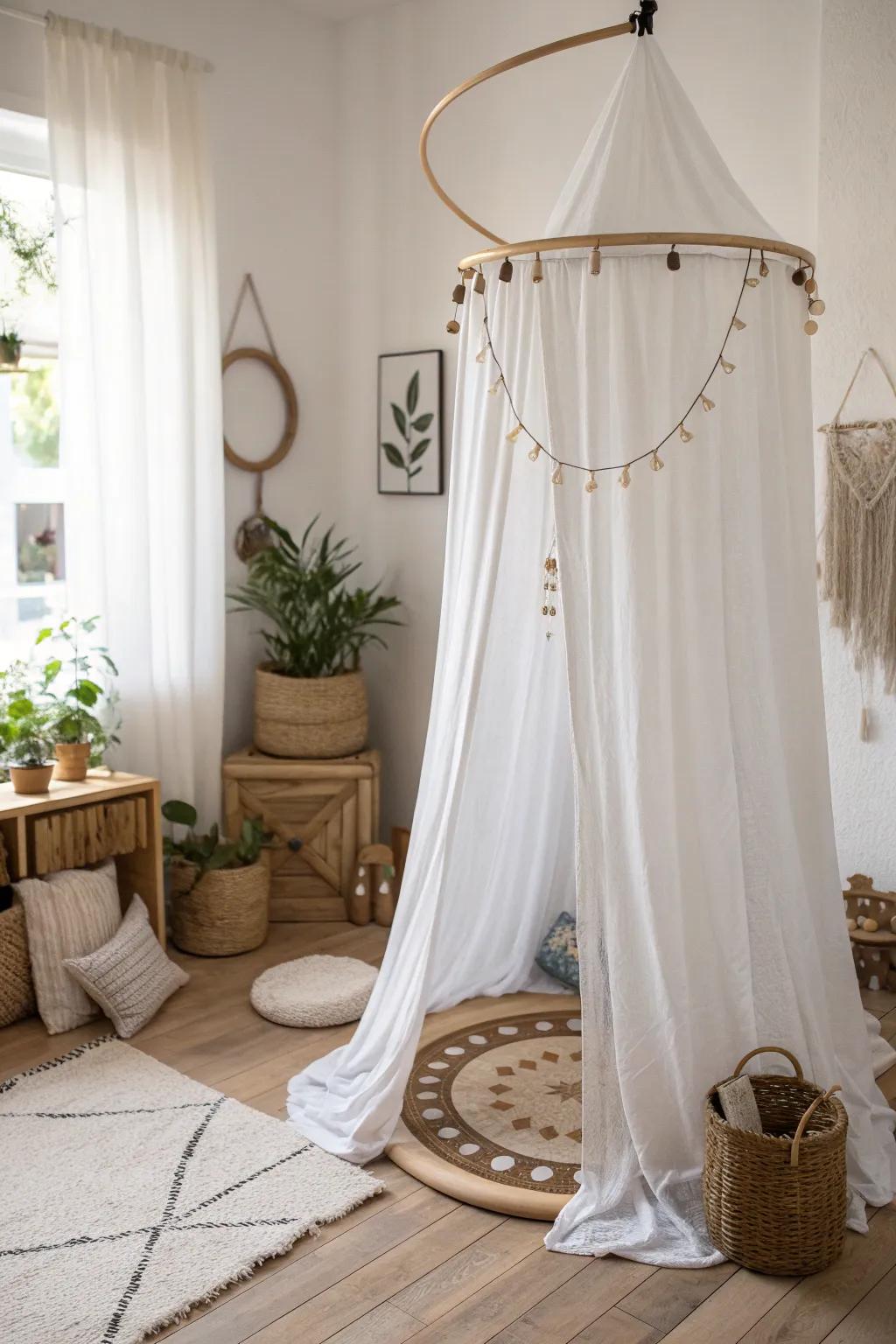 Transform ordinary into extraordinary with a dreamy Hula Hoop Hideaway for kids!