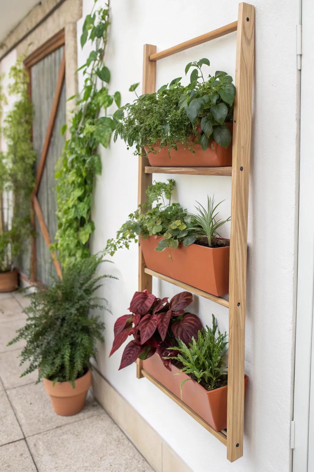 A fold-down wall garden panel that flips open for watering and folds up like sleek wall art.