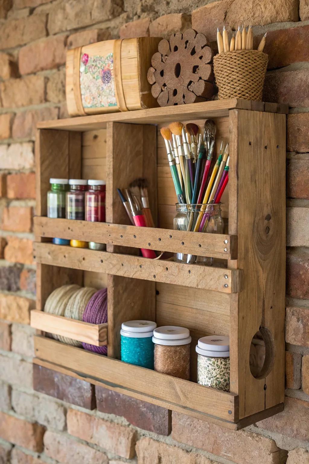 Elevate your craft space with the timeless charm of wooden crates.