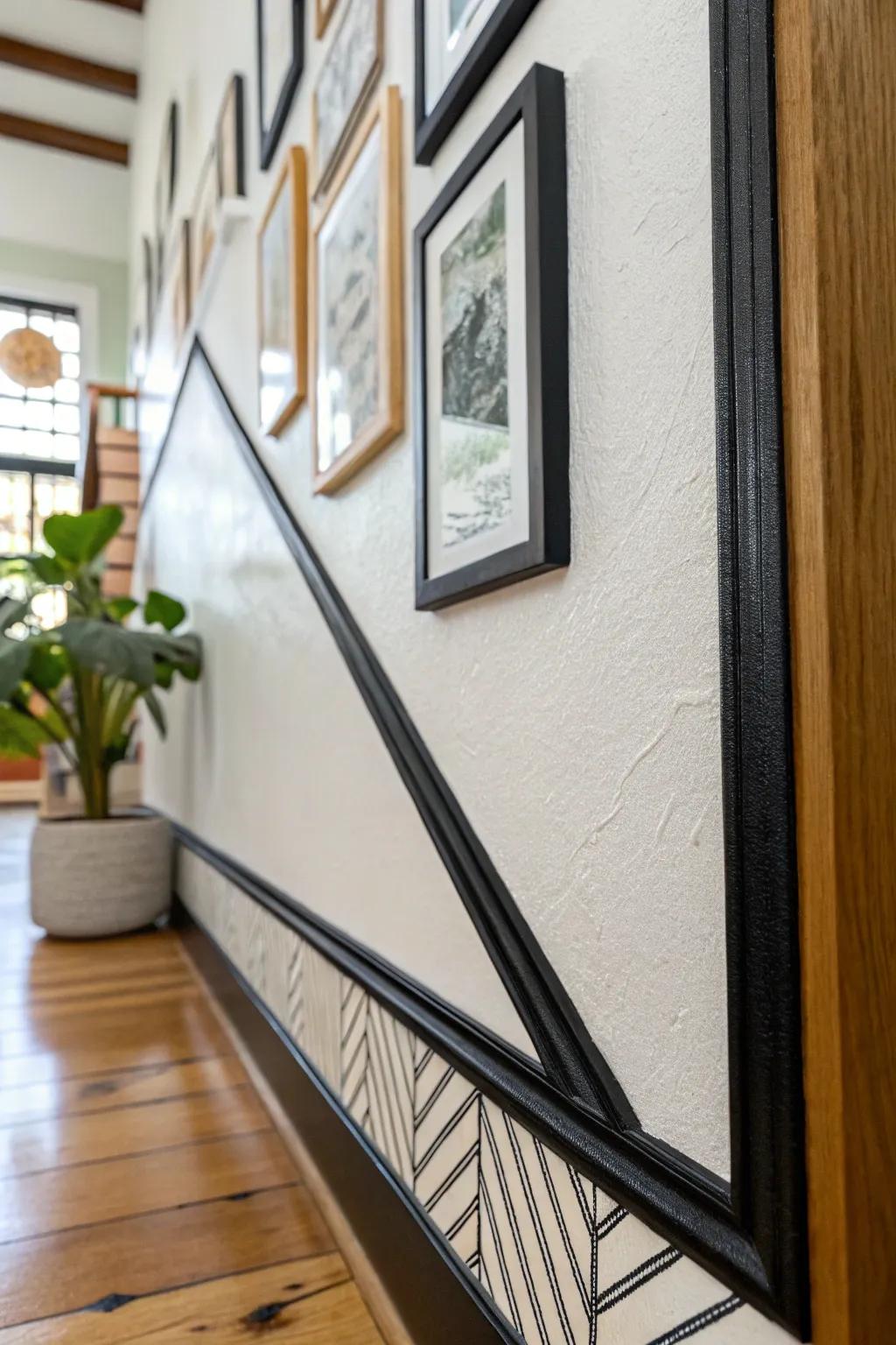 A simple matte-black border creates custom architectural style—bold, renter-friendly, and minimal.