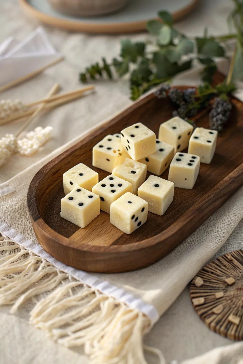 Roll the dice with these playful, minimalist snacks for your next card party!