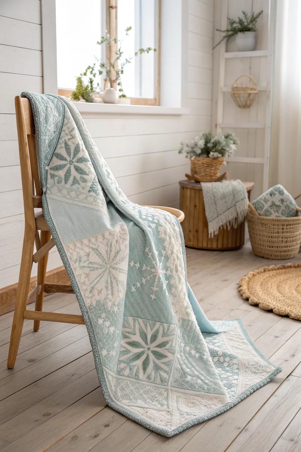 Capture the elegance of winter with a quilt that brings ice crystal patterns to life.