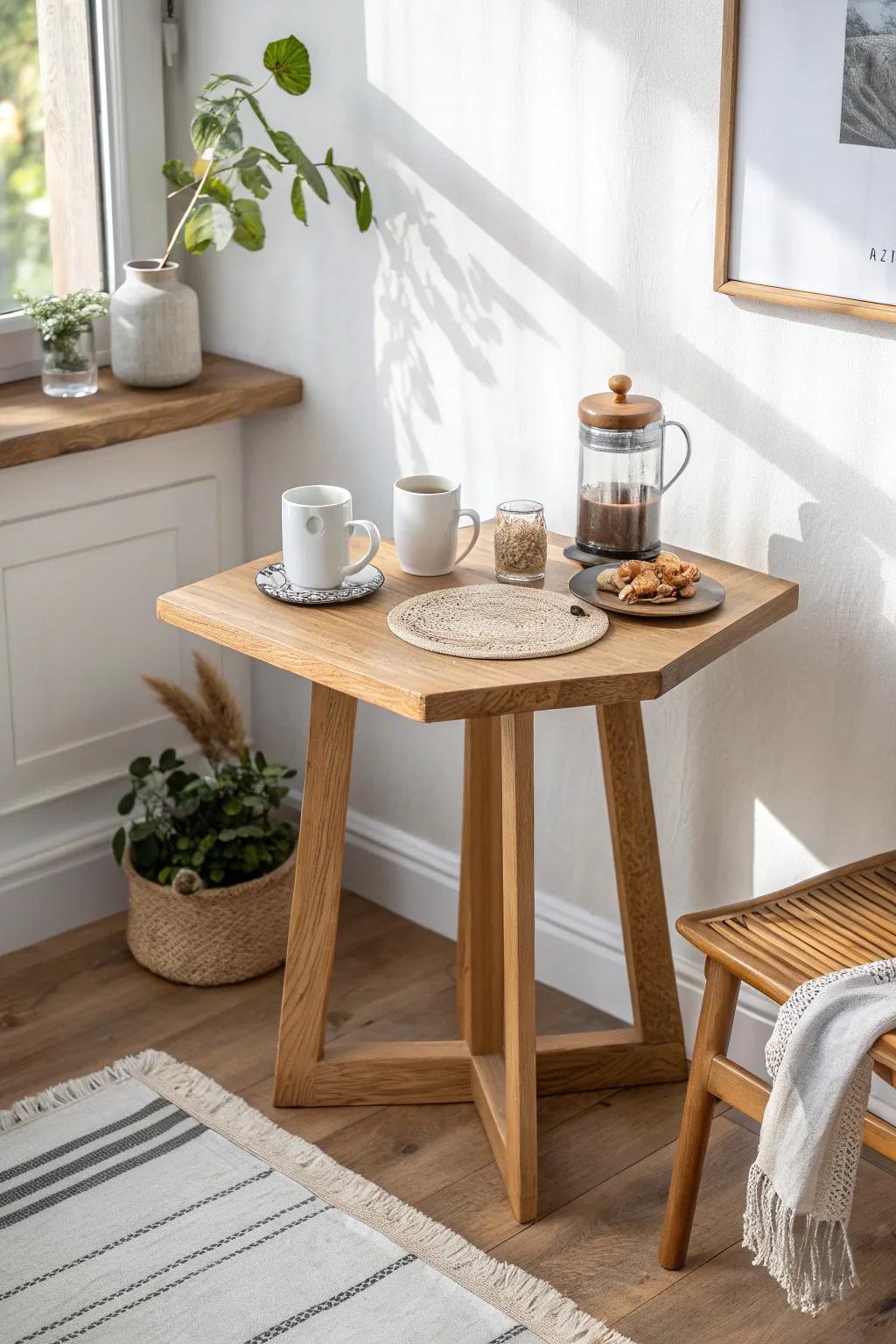 Style a corner table into a tiny coffee & tea spot—simple, cozy, and beautifully intentional.