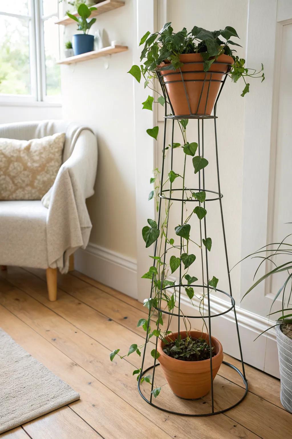 Flip a wire garden cage into a sculptural plant stand—minimal, boho, and budget-chic.