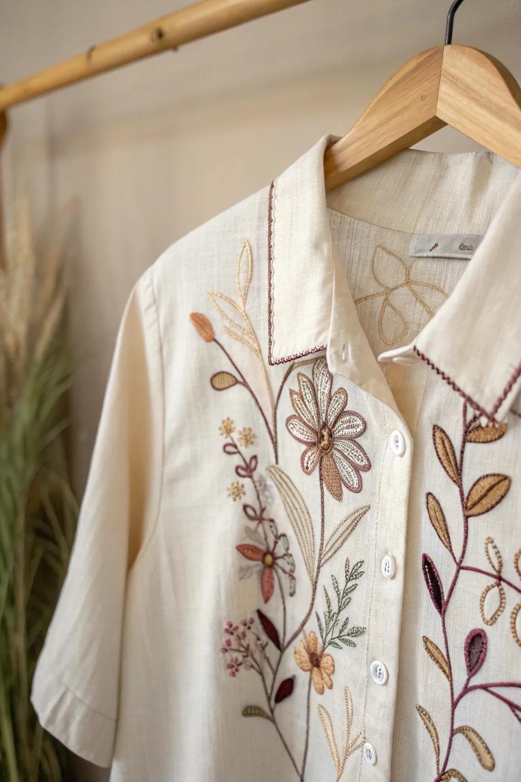 Embrace the art of subtle elegance with a mixed-media masterpiece.