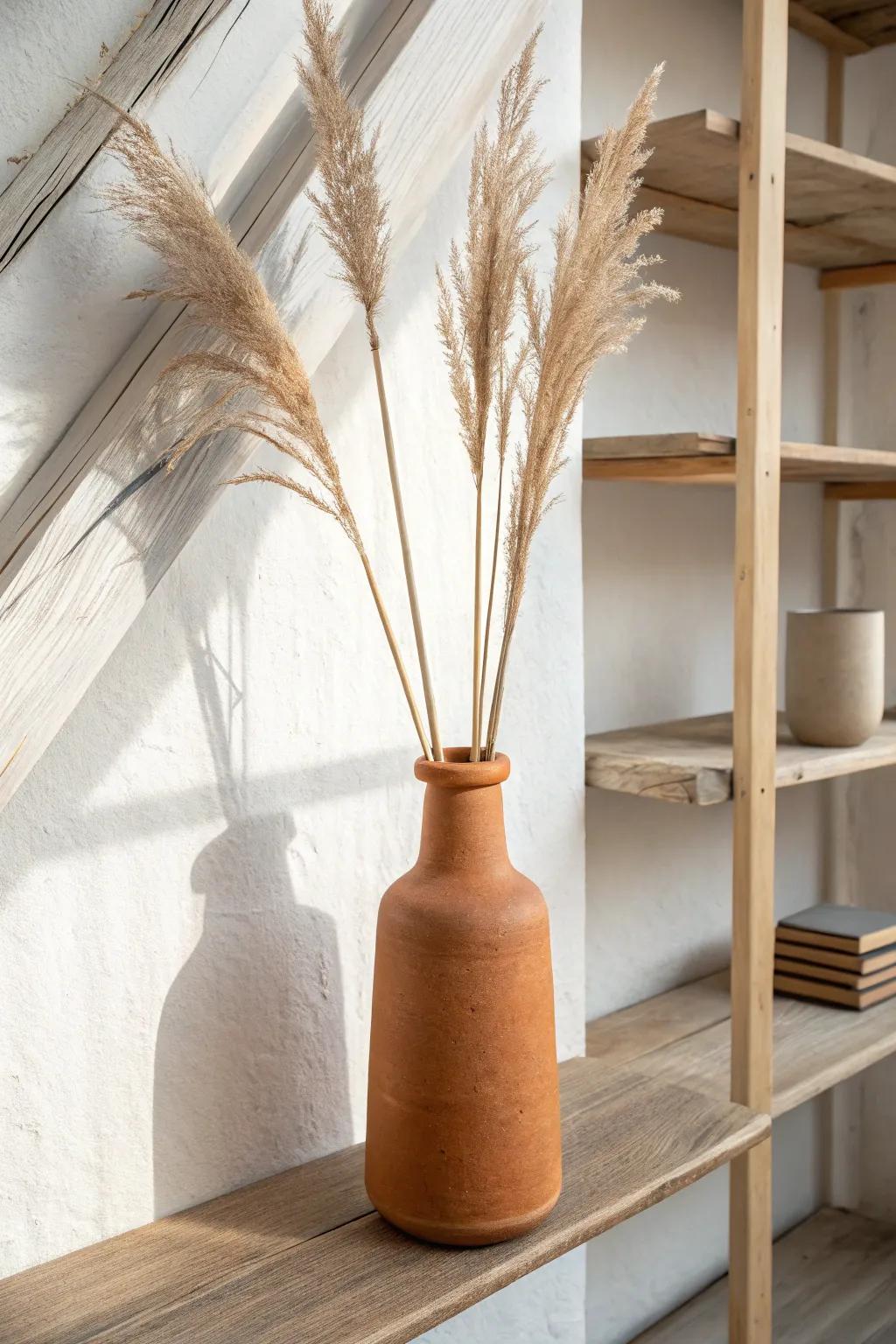 Use one tall statement piece to spark a zig-zag eye path and make built-ins feel instantly dynamic.