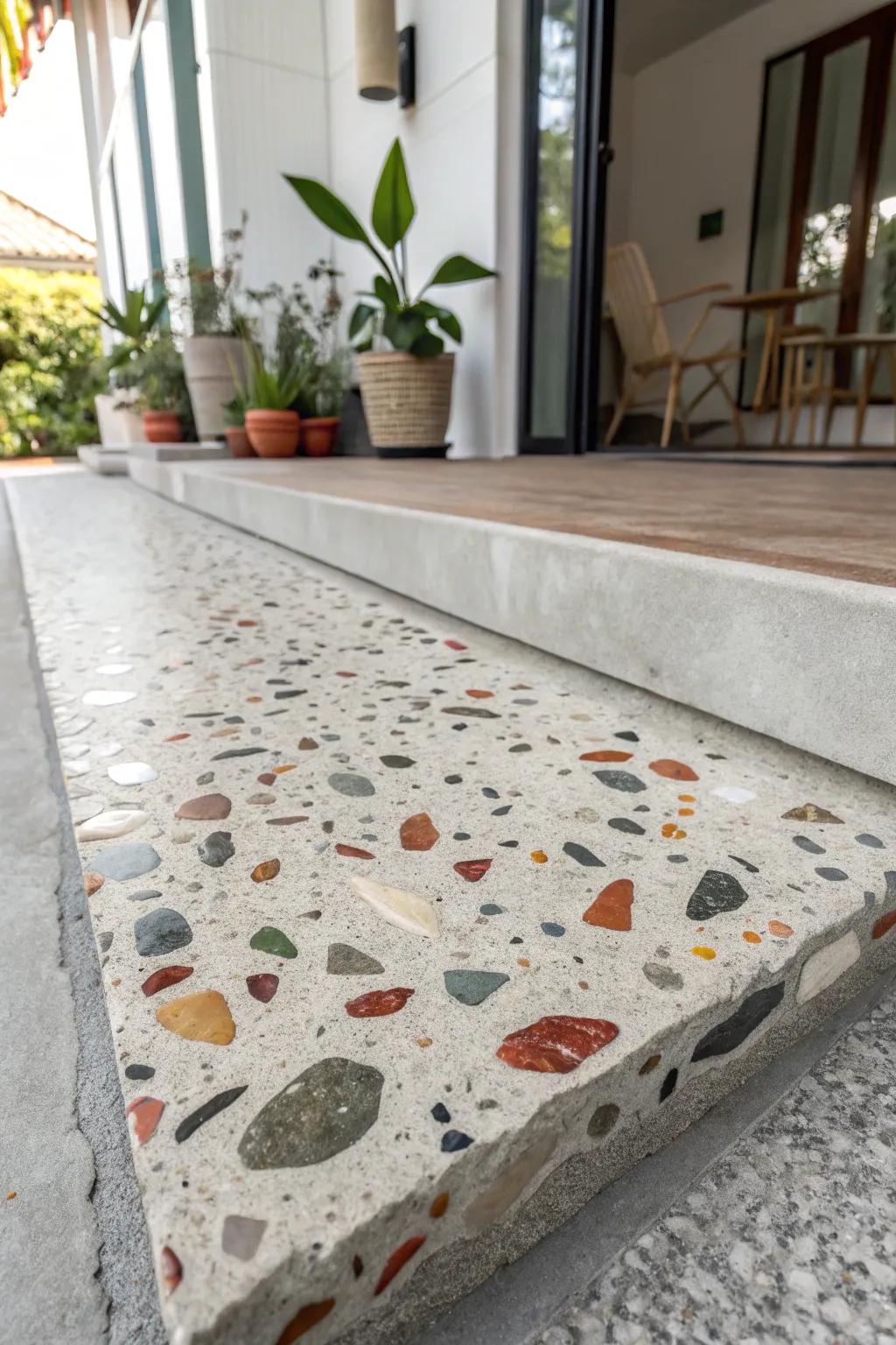 Elevate your bathroom with the timeless beauty of a DIY terrazzo floor. 🌿✨ #ScandiBoho #Craftsmanship