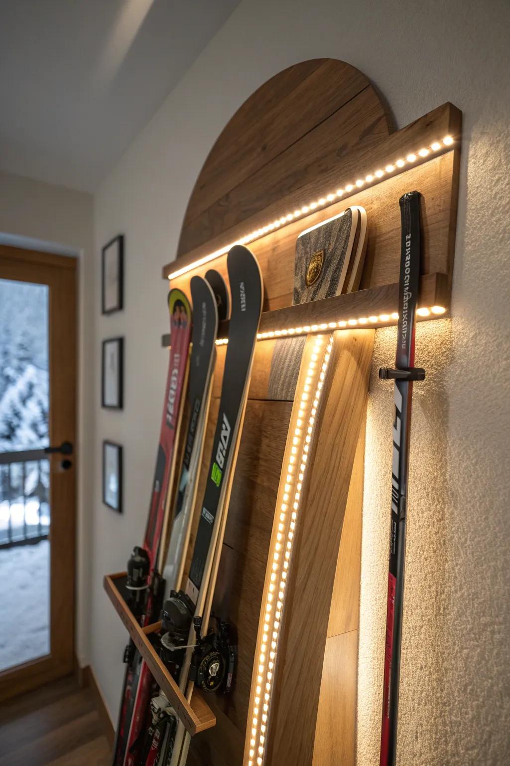 Illuminate Your Passion: A DIY Ski Rack with Style and Functionality