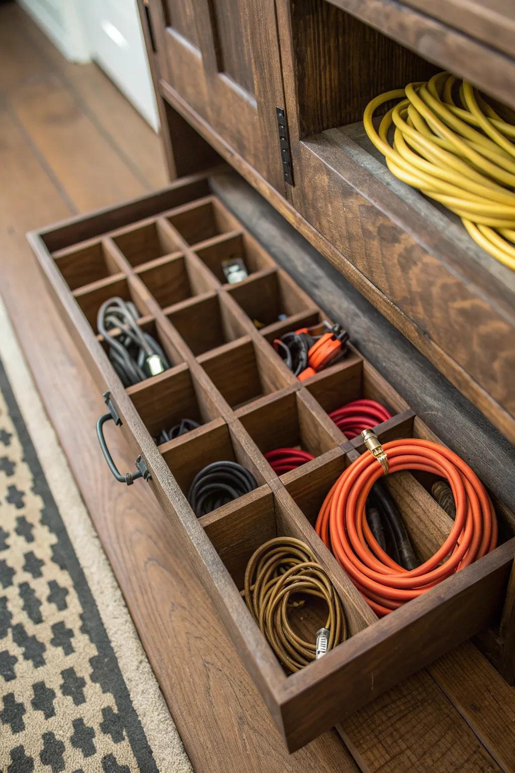 Elevate your space with crafted cord cubbies: organization meets artistry.