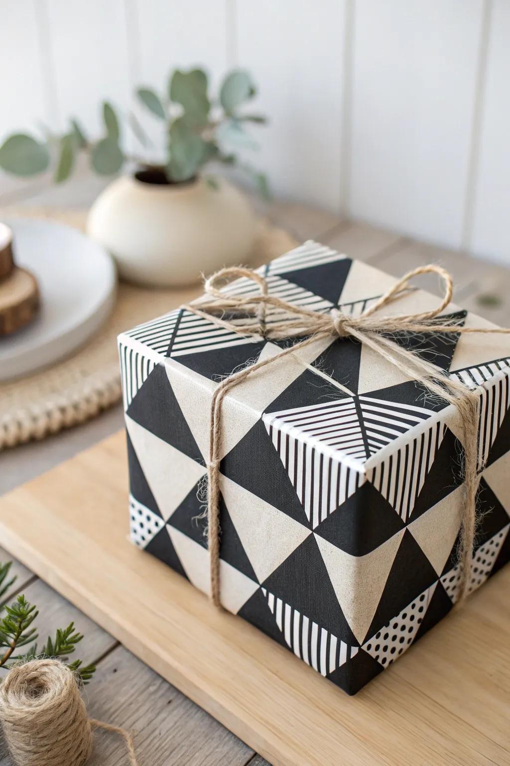 Wrap his gift with love and style—geometric designs for the modern dad!