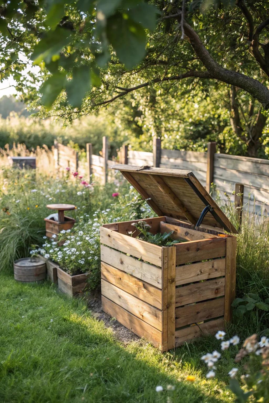 Transform kitchen scraps into garden gold with this elegant, eco-friendly compost station.