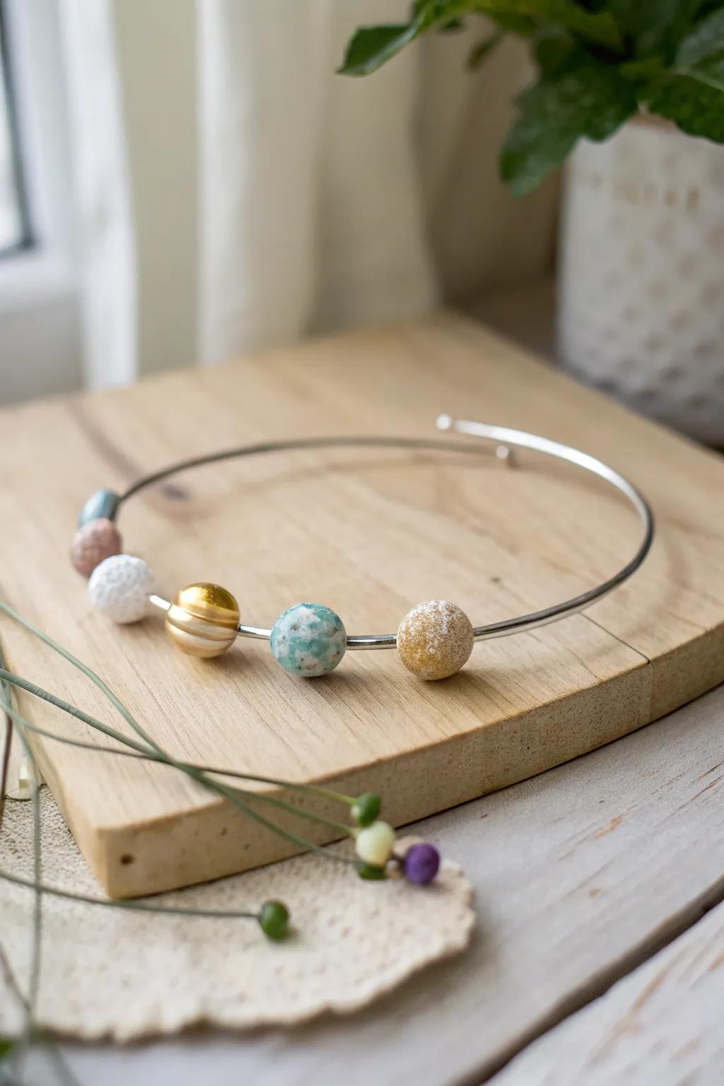 Travel the cosmos in style with this stunning space-themed headband.