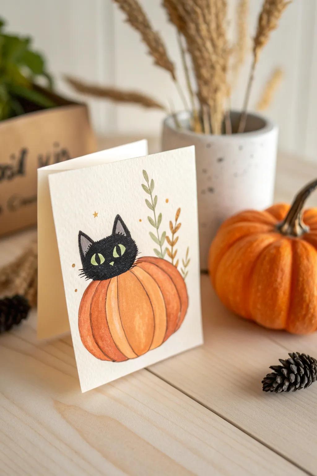 Peek-a-Boo Halloween: A Feline Surprise Behind Every Pumpkin!