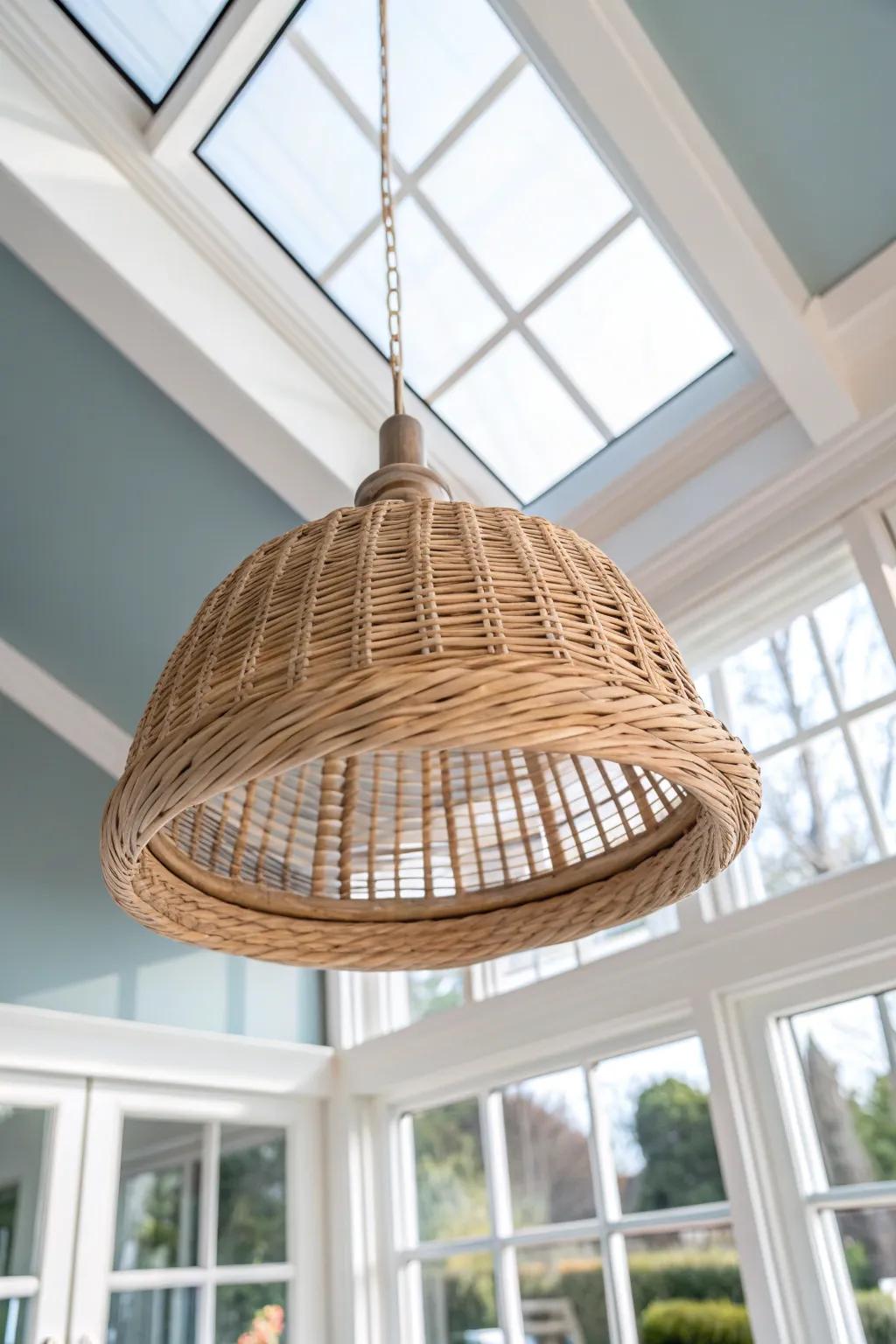 A whisper-soft ceiling tint adds height and a finished look—without dimming the sunroom.