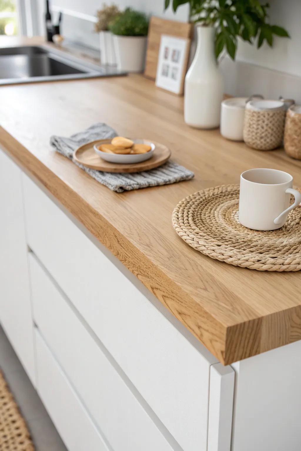 A slim breakfast ledge over hidden storage—small-space modular kitchen magic.