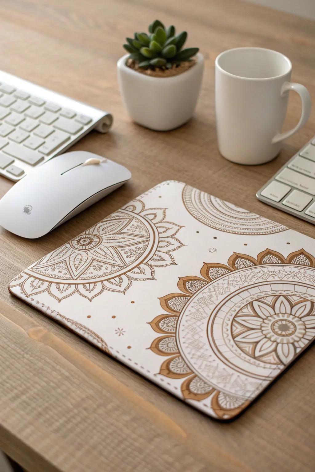 Elevate your workspace with a touch of cultural elegance. Embrace heritage and artistry with this beautifully designed mouse pad.