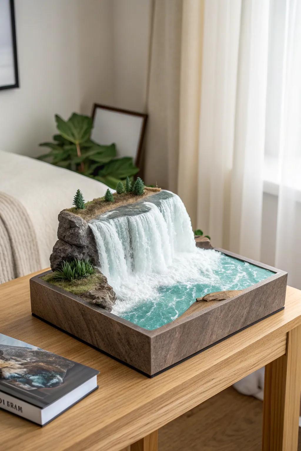 Bring the tranquil roar of Niagara Falls to your space with this beautifully crafted diorama.