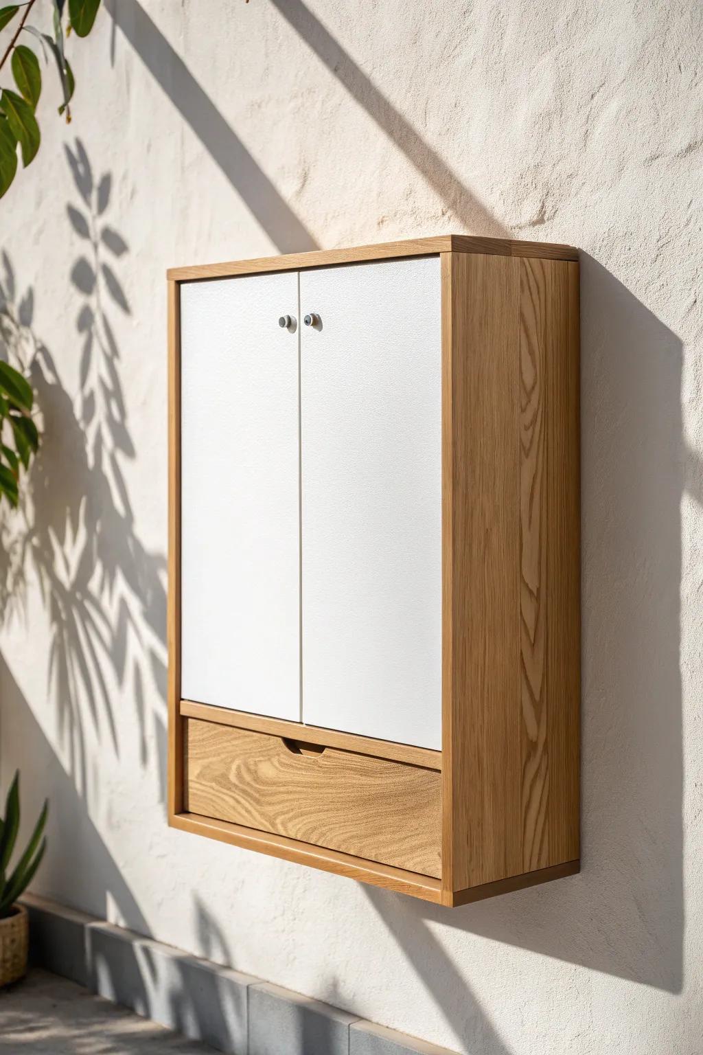 A drop-down wall cabinet keeps your printer stored up high—freeing floor space instantly.