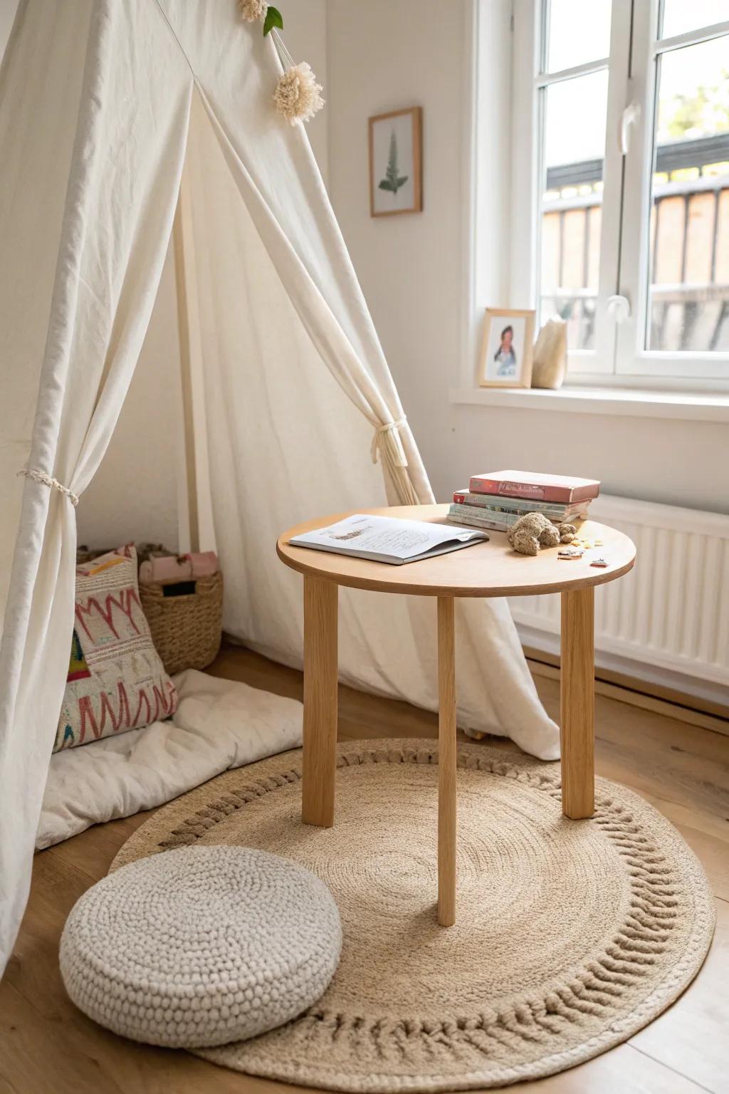 Turn dead space into magic: an under-the-table reading cave kids will adore.